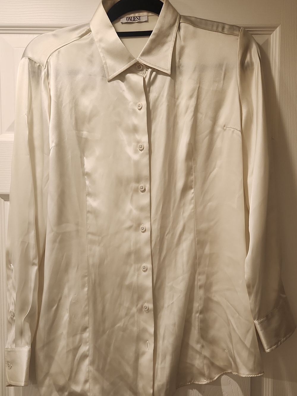 On Test Cream Satin Dress Shirt